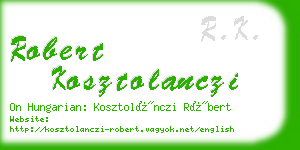 robert kosztolanczi business card